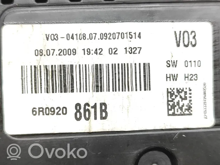 Volkswagen Polo V 6R Speedometer (instrument cluster) 6R0920861B