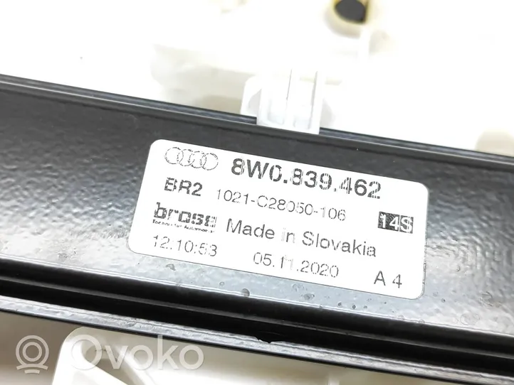 Audi A4 S4 B9 8W Mechanizm podnoszenia szyby tylnej bez silnika 8W0839462