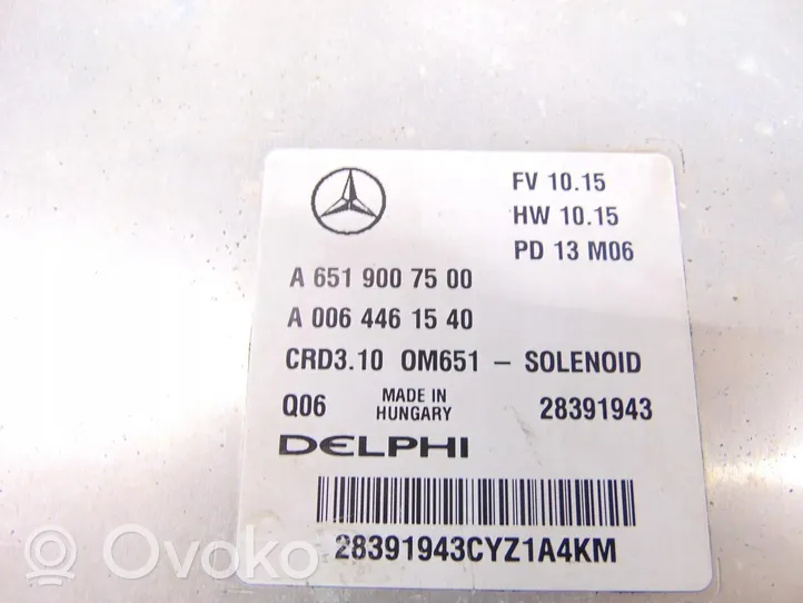 Mercedes-Benz C W204 Moottorin ohjainlaite/moduuli (käytetyt) A6519007500