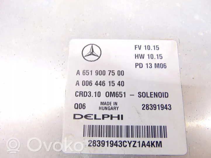 Mercedes-Benz C W204 Unité de commande, module ECU de moteur A6519007500