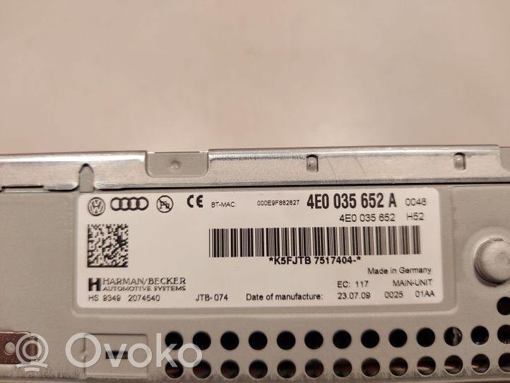 Audi A6 S6 C6 4F Panel / Radioodtwarzacz CD/DVD/GPS 4E0035652A