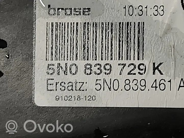 Volkswagen Tiguan Rear window lifting mechanism without motor 5N0839729K