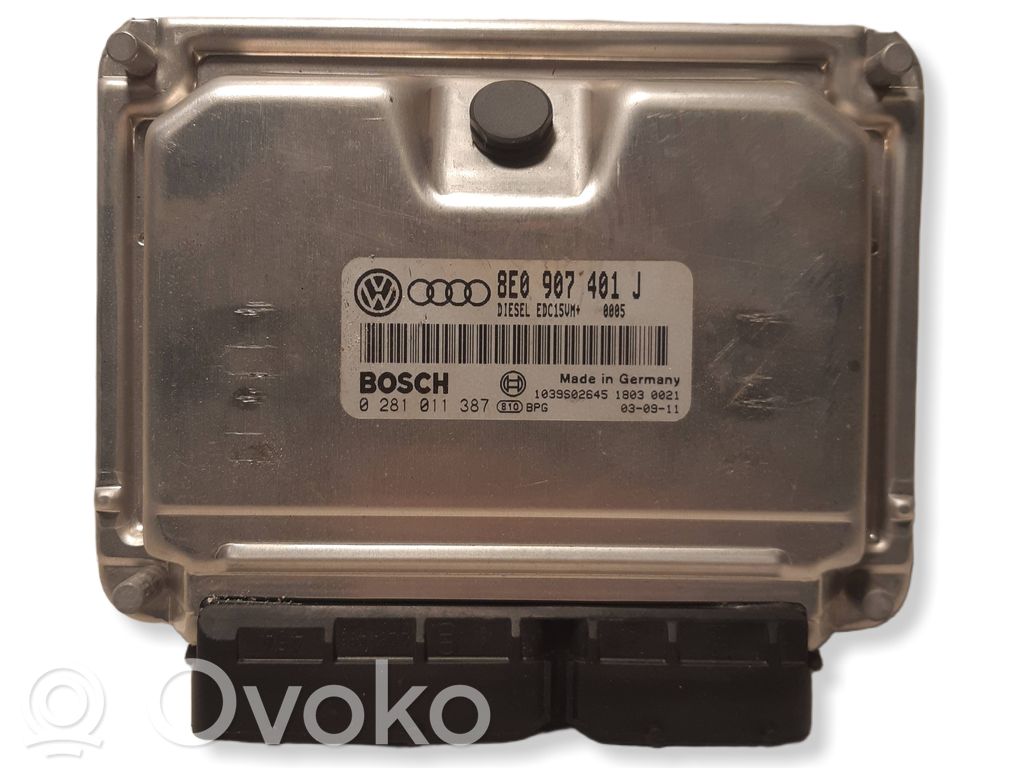 Engine control unit/module   8E0907401J,0281011387,1039S02645