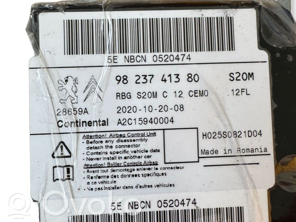 Citroen C3 Unitate/modul de comandă airbaguri 