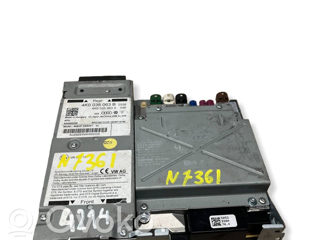 Audi A6 S6 C8 4K GPS navigation control unit/module 