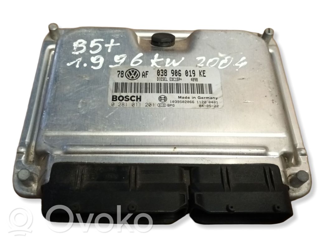 Engine control unit/module   038906019KE,0281011201,1039S02066