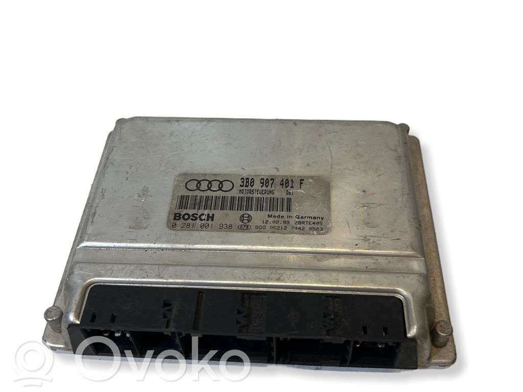 Sterownik / Moduł ECU   3B0907401F,28RTE405,0281001938
