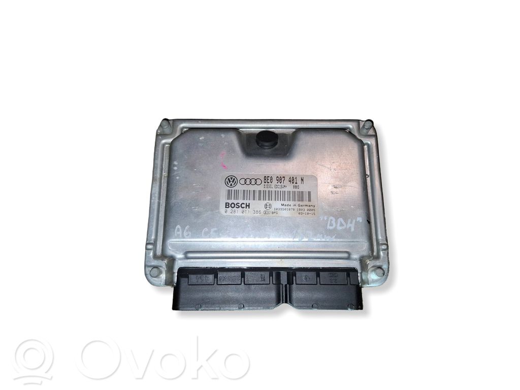 Engine control unit/module   8E0907401N,0281011386