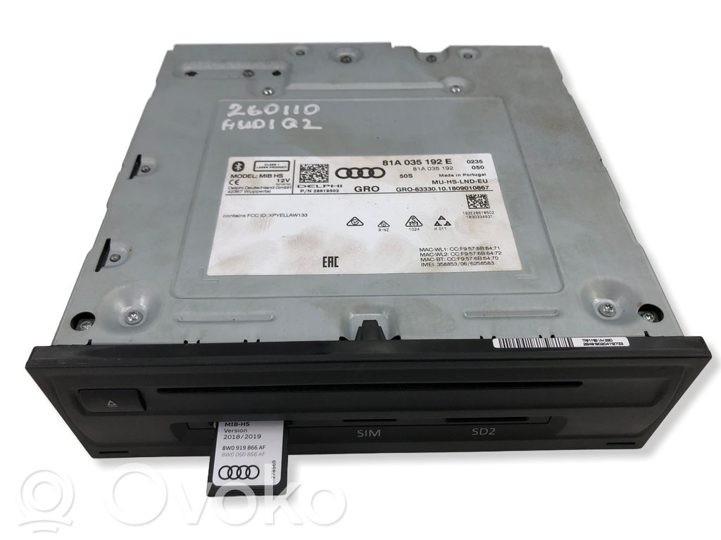 Audi Q2 - Navigation unit CD/DVD player 