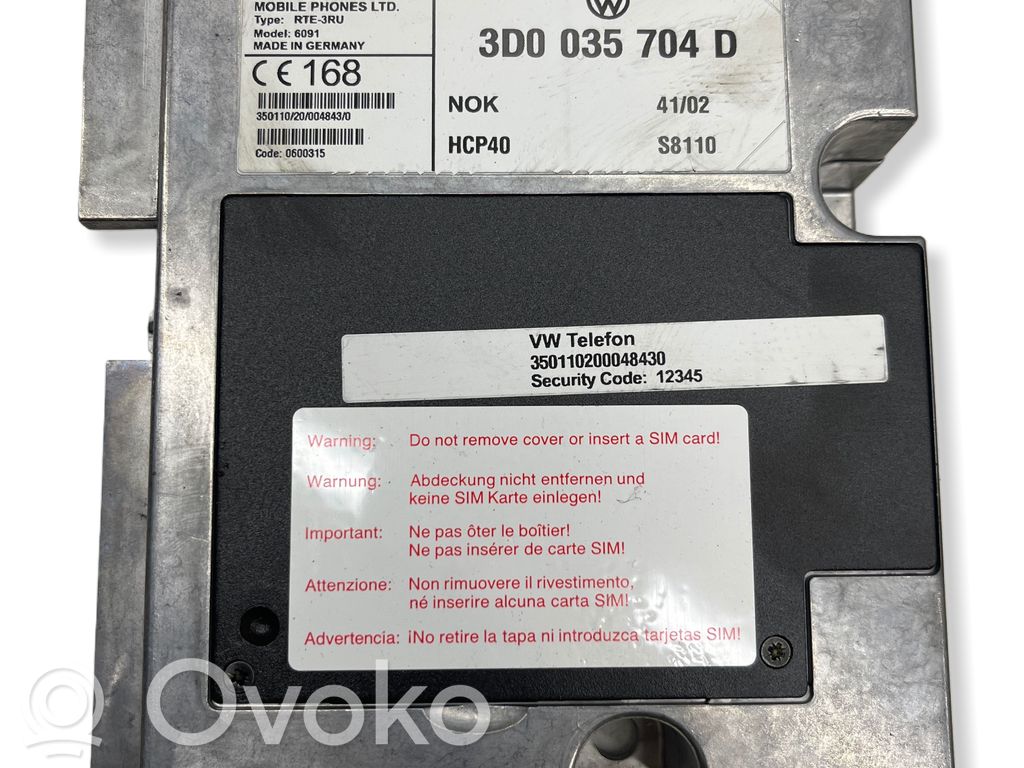 Volkswagen Phaeton Phone control unit/module 