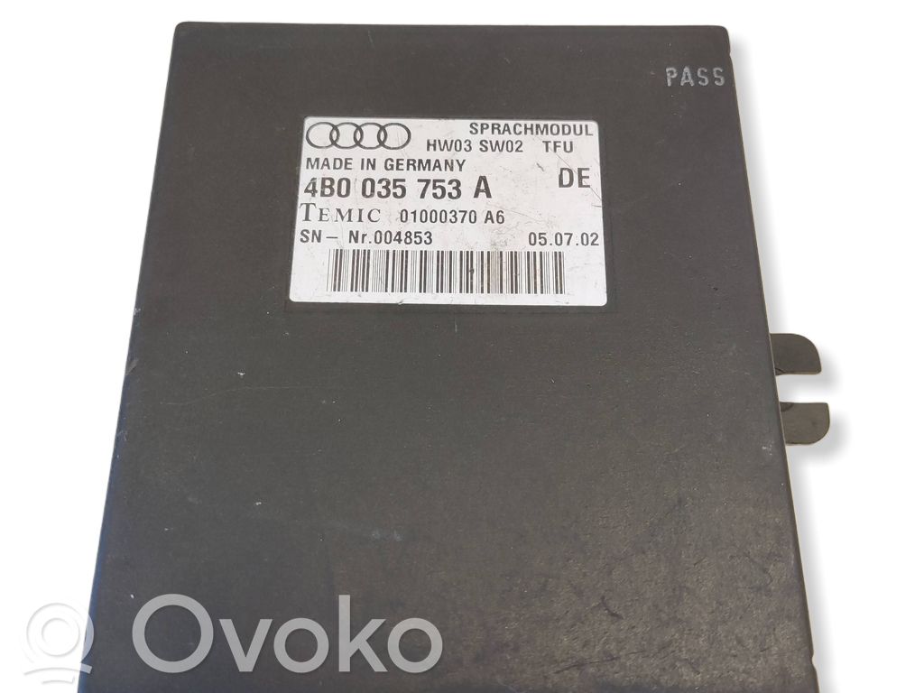 Audi A6 S6 C5 4B Muut ohjainlaitteet/moduulit 