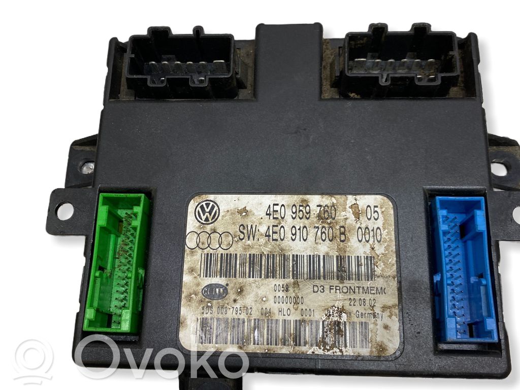 Module de commande de siège   4F0959760,4E0910760B,0000000,4E0959760,4F0910760H