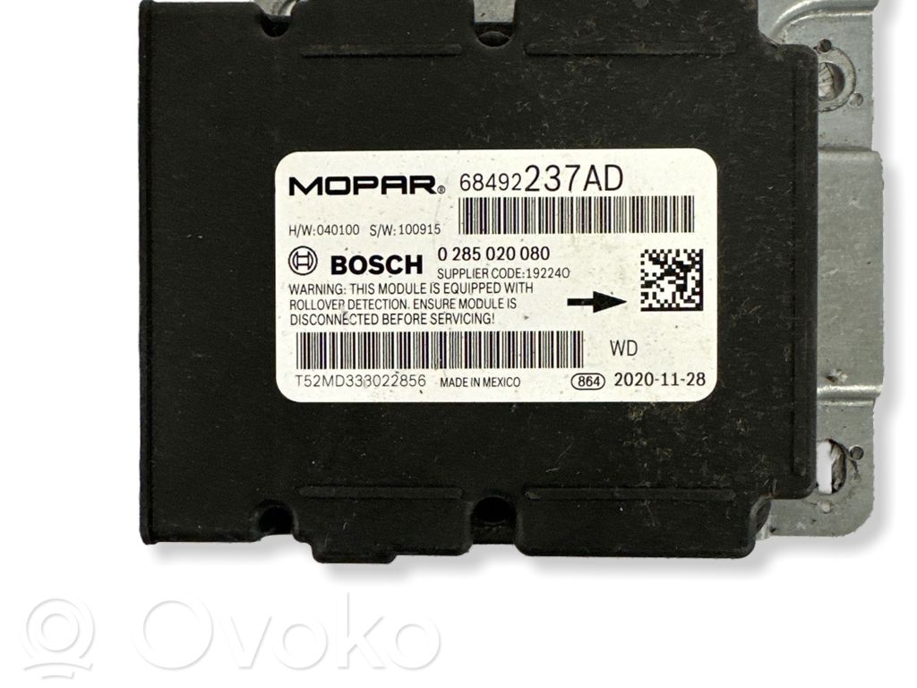 Airbag control unit/module   68492237AD,0285020080,20201128,0285020085