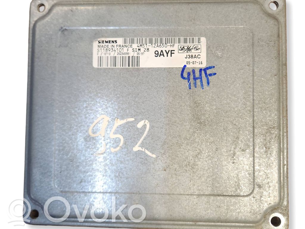 Engine control unit/module   4M5112A650HF,S118934101F