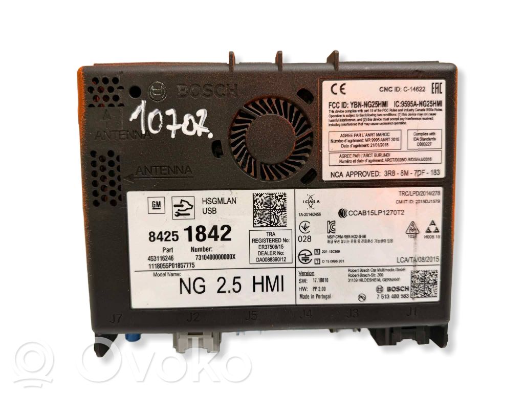 Opel Astra K GPS navigation control unit/module 