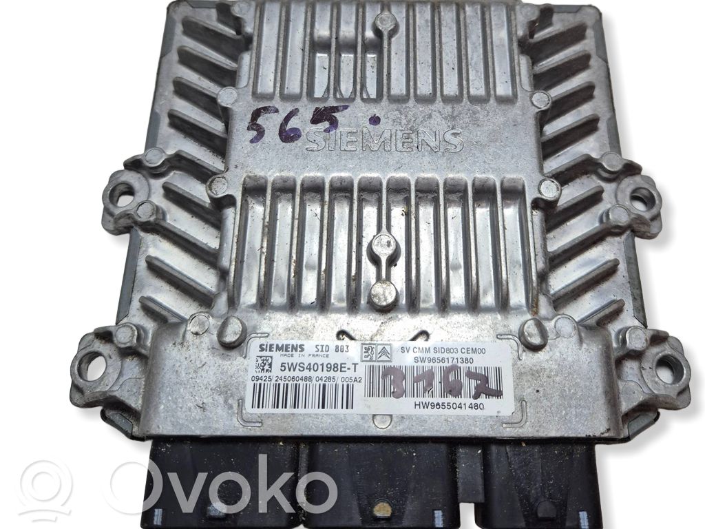 Engine control unit/module   9656171380,5WS40198ET,9655041480