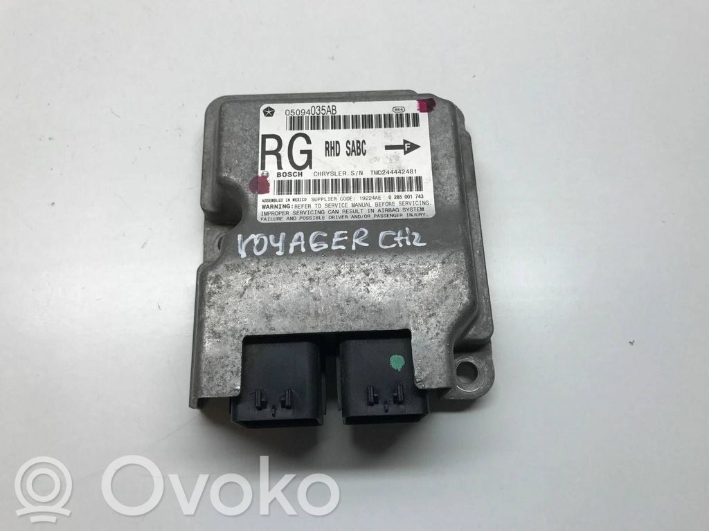 Chrysler Grand Voyager IV Module de contrôle airbag 