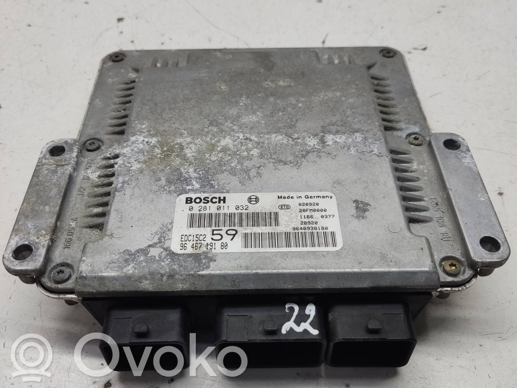Engine control unit/module   0281011032,9646719180,9640938180