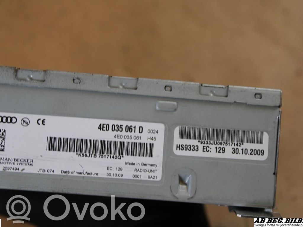 Audi A8 S8 D3 4E Garso stiprintuvas 