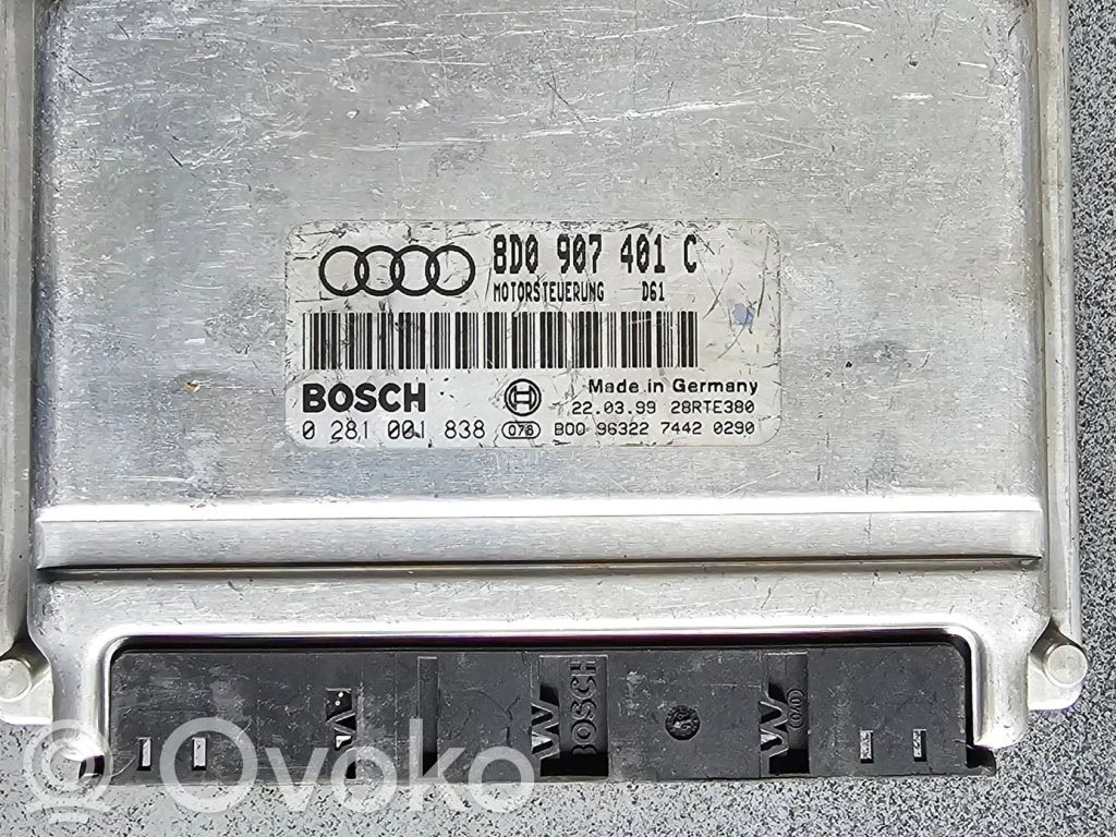 Engine control unit/module   8D0907401C,0281001838