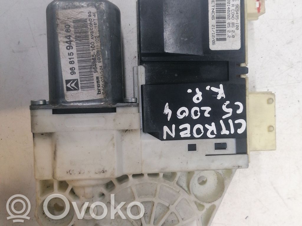 Citroen C5 Motor del regulador de la ventanilla de la puerta delantera 