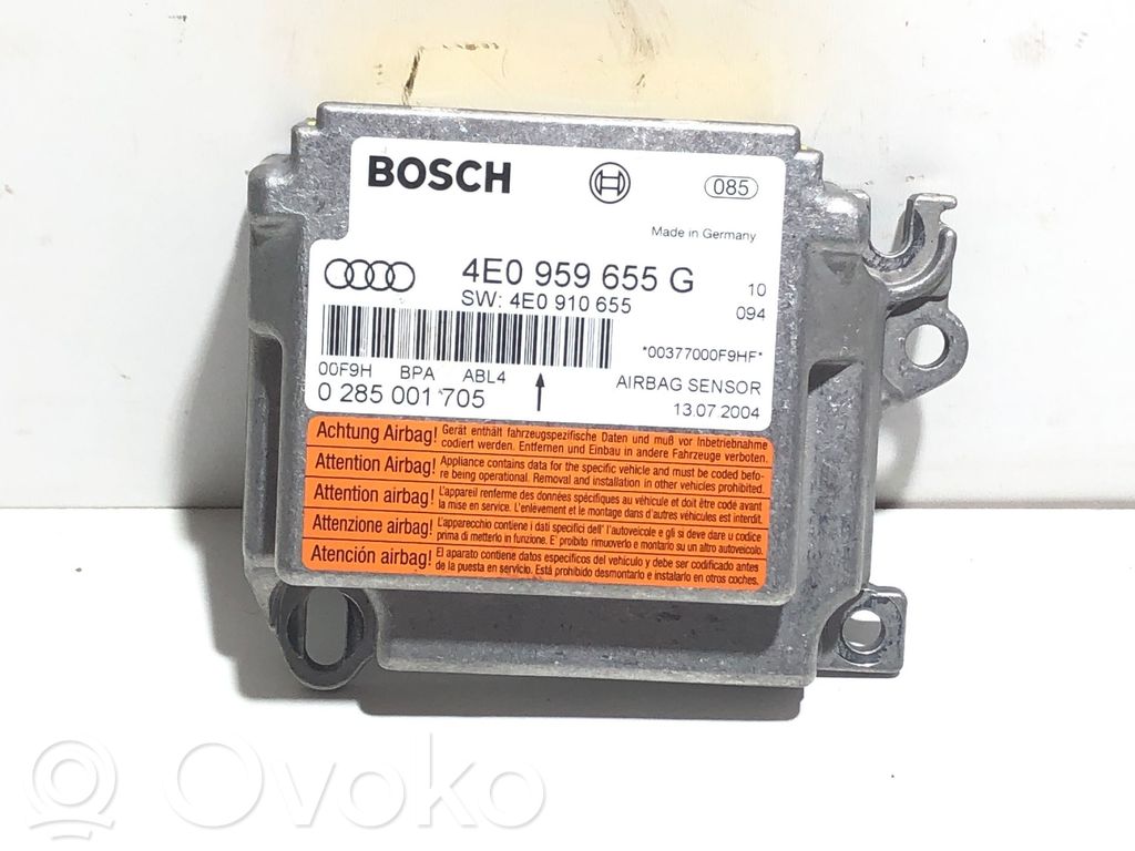 Module de contrôle airbag   4E0959655G,0285001705