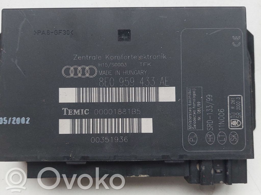 Audi A4 S4 B8 8K Mukavuusmoduuli 