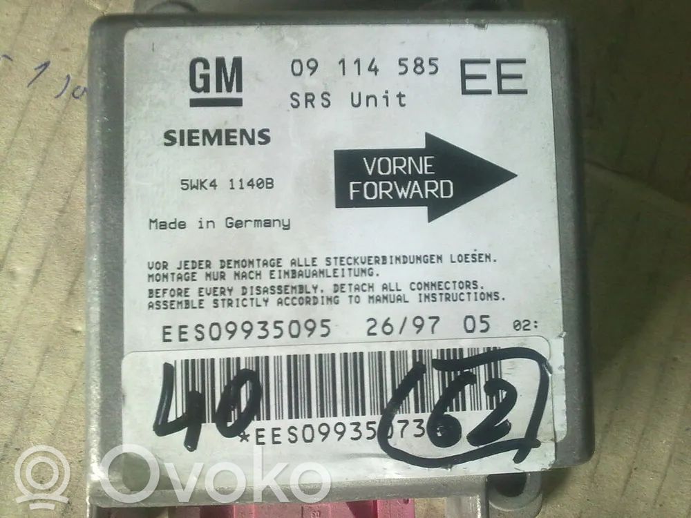 Opel Corsa B Module de contrôle airbag 