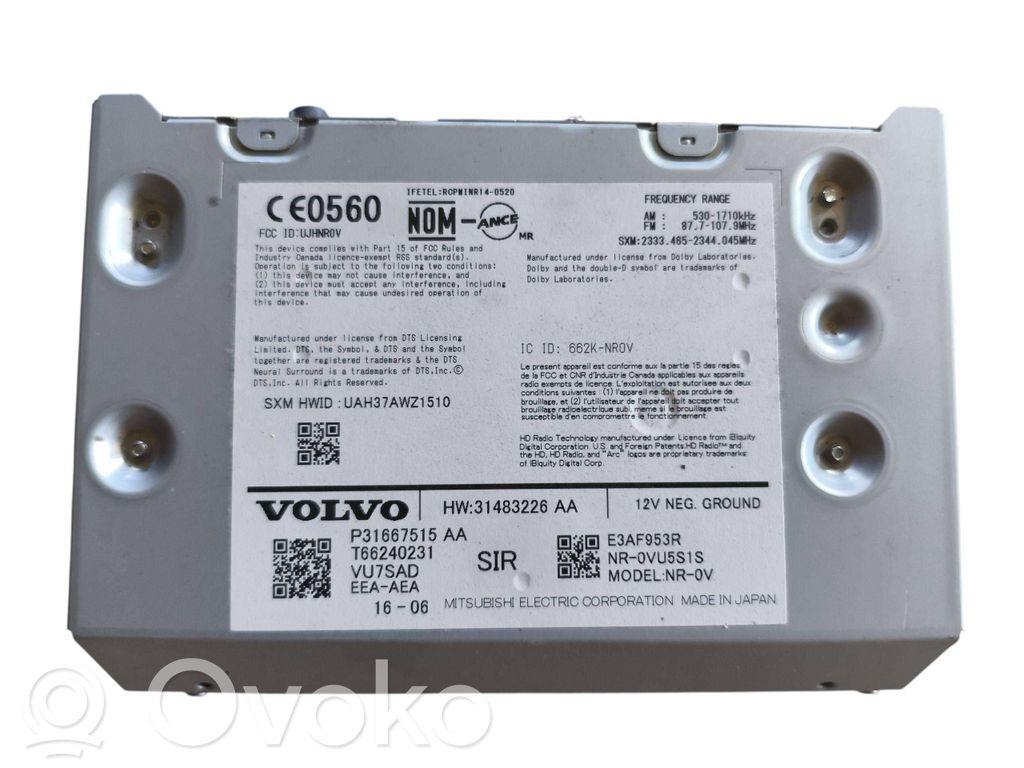 Volvo S90, V90 Panel / Radioodtwarzacz CD/DVD/GPS 