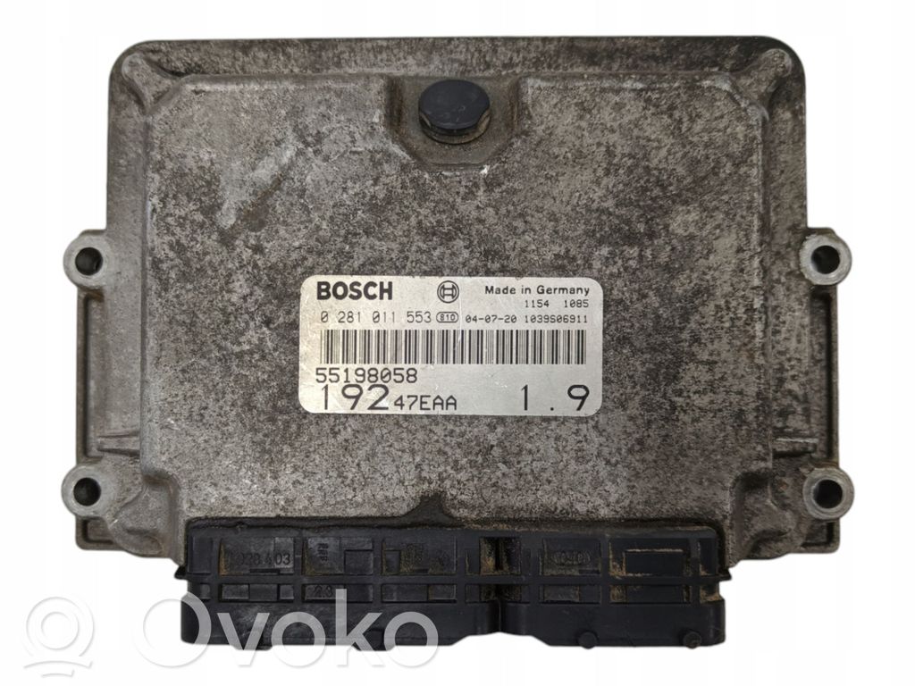 Engine control unit/module   55198058,0281011553,19247EAA