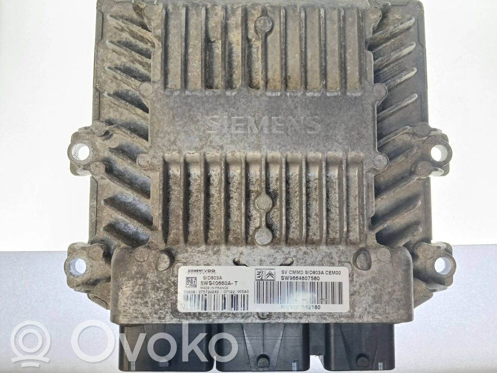 Engine control unit/module   SW9664807580,5WS40660AT,HW9661642180
