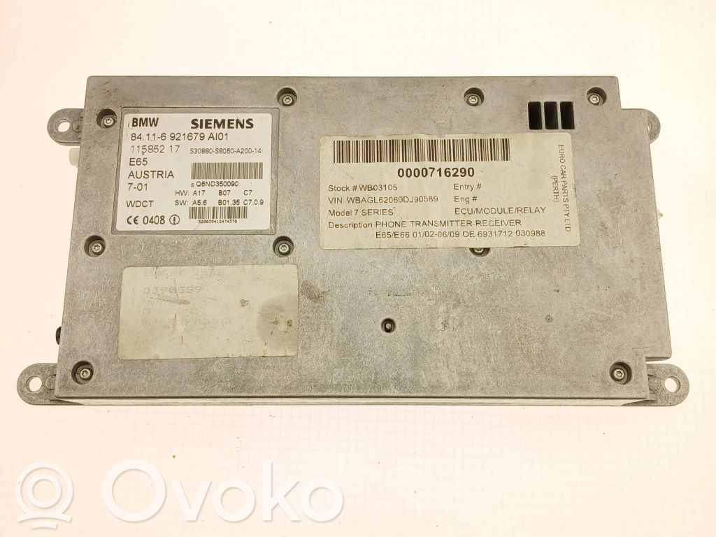 BMW 7 E65 E66 Tālruņa vadības bloks 
