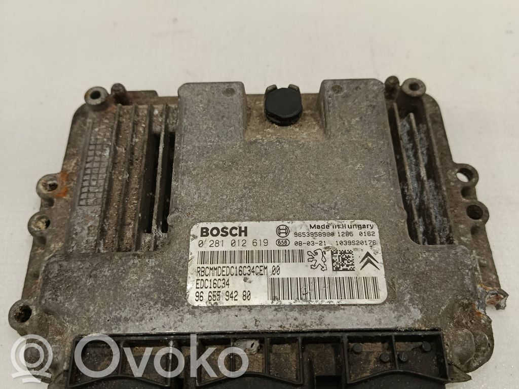 Engine control unit/module   9653958980,9665594280,0281012619