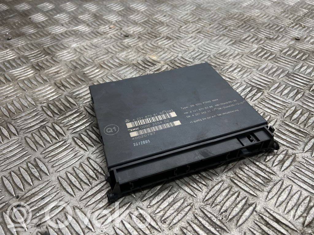 Mercedes-Benz S W221 Moduł / Sterownik fotela 
