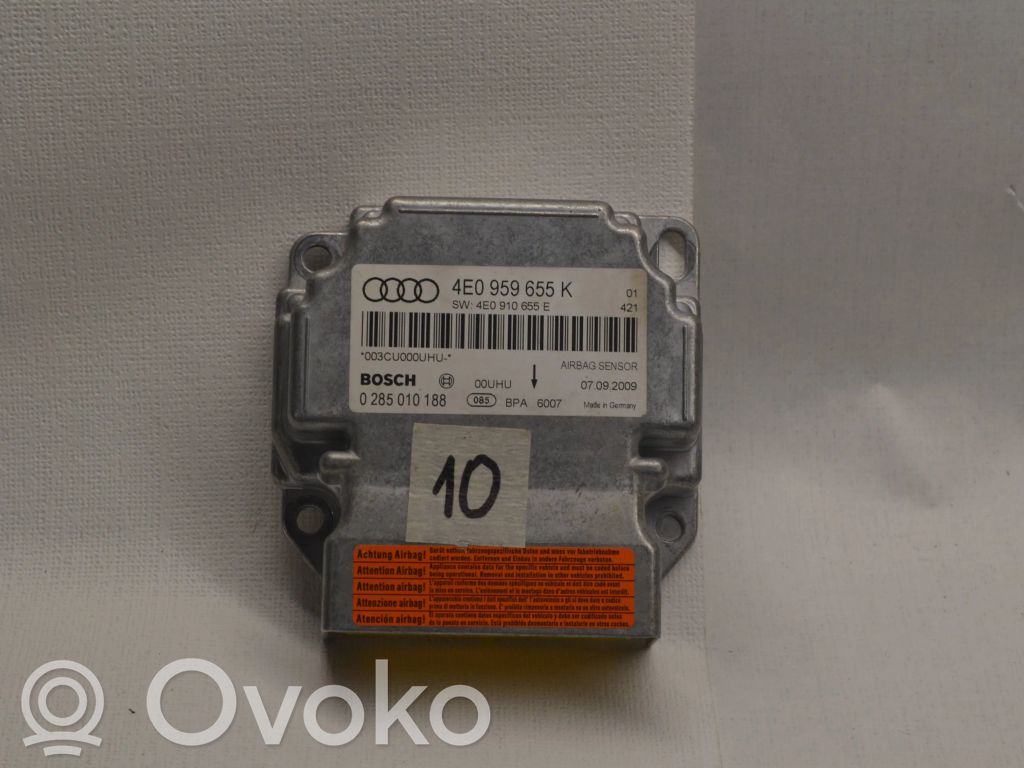 Airbag control unit/module   4E0959655K,0285010188,4E0910655E