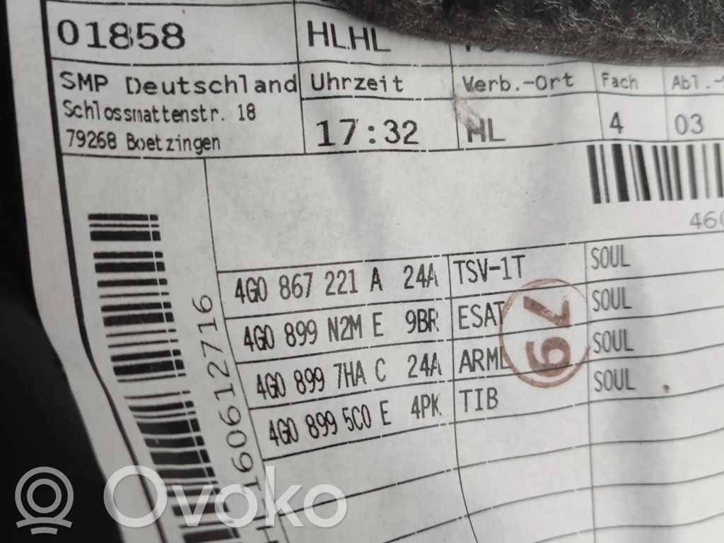 Audi A6 S6 C7 4G Boczki / Poszycie drzwi tylnych 