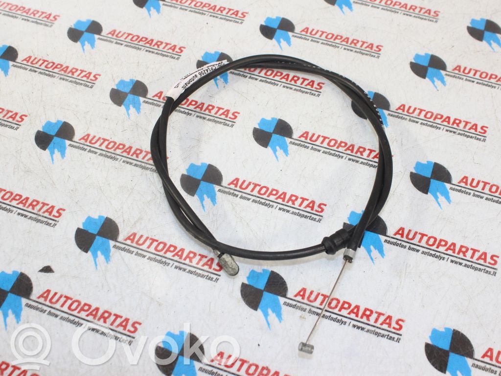 BMW 5 E60 E61 Système poignée, câble pour serrure de capot 