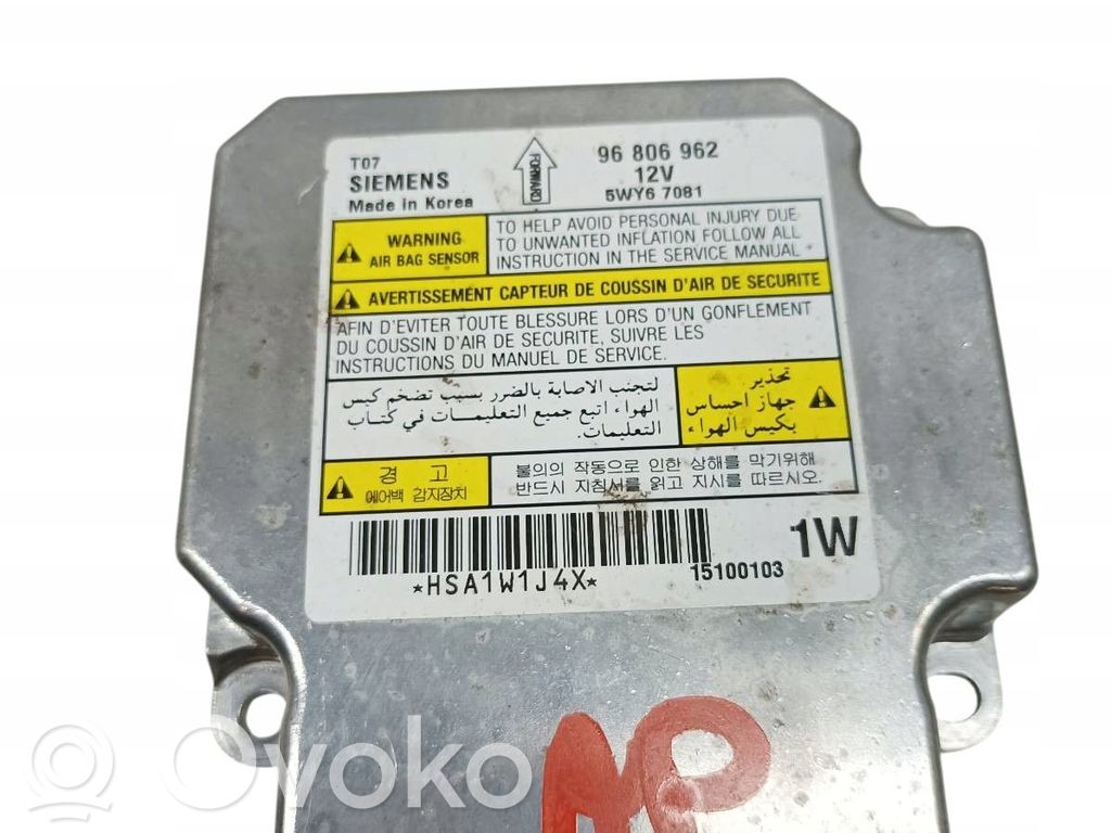 Chevrolet Aveo Airbag control unit/module 