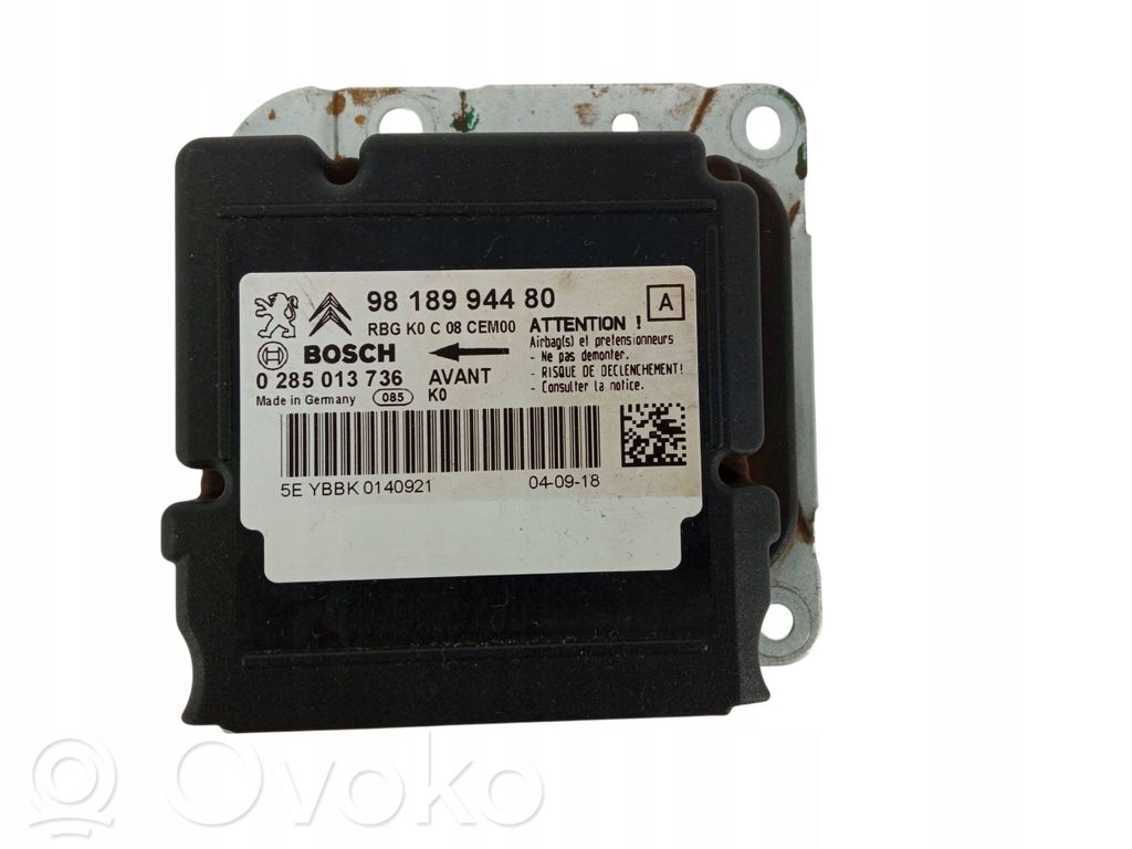 Toyota Proace Airbag control unit/module 