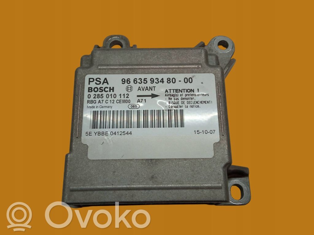 Peugeot 207 Unidad de control/módulo del Airbag 