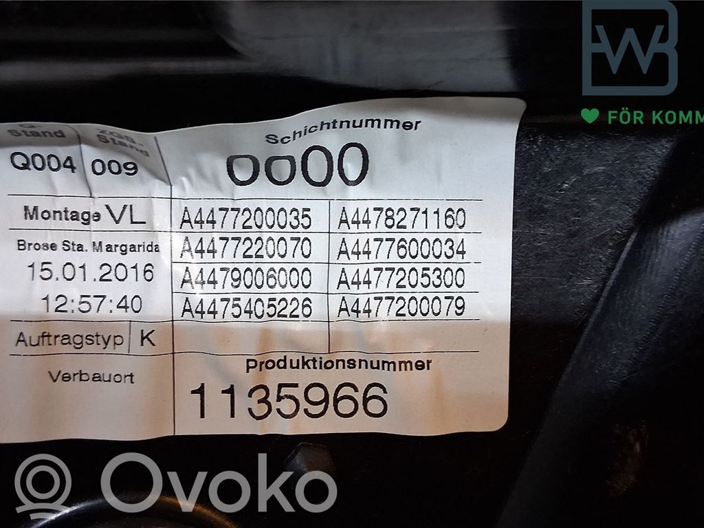 Mercedes-Benz Vito Viano W447 Mechanizm podnoszenia szyby przedniej bez silnika