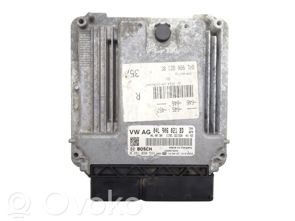 Engine control unit/module ECU   04L906021BD,0AL907309,0281030543