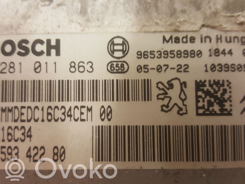 Engine control unit/module   9659342280,9653958980,0281011863,EDC16C34
