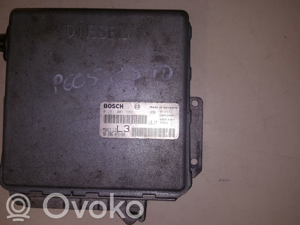 Engine control unit/module   9628607180,0281001589,MSA11L3