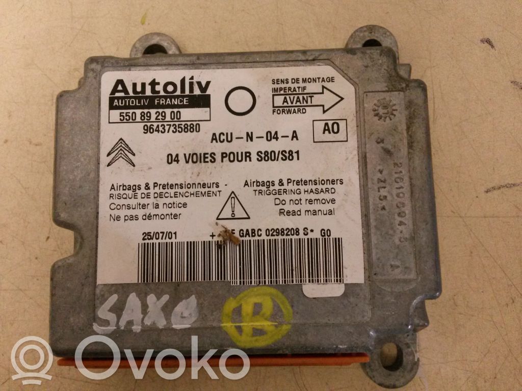 Citroen Saxo Airbag control unit/module 