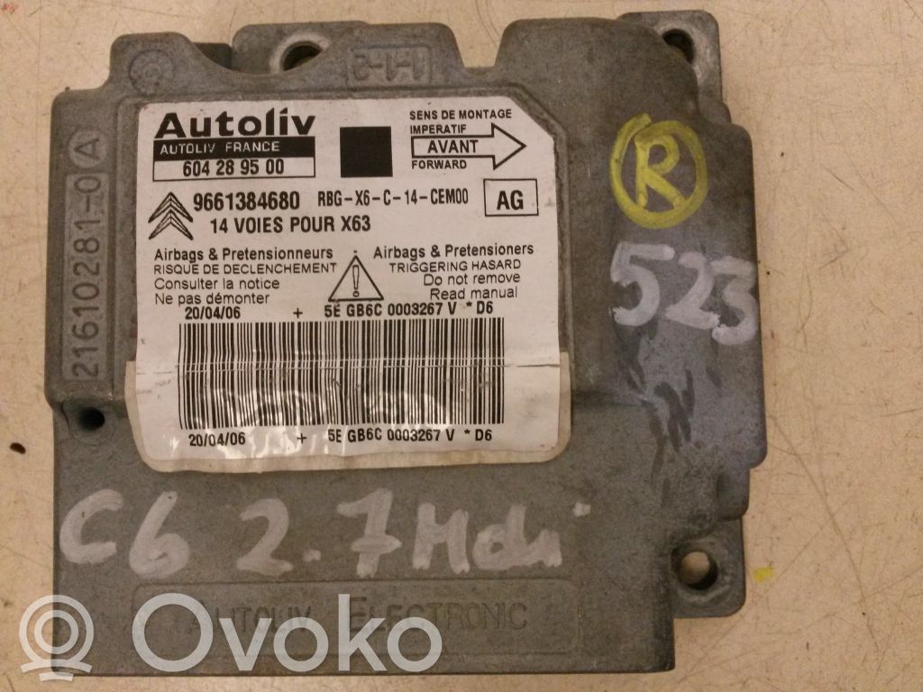 Citroen C6 Airbag control unit/module 