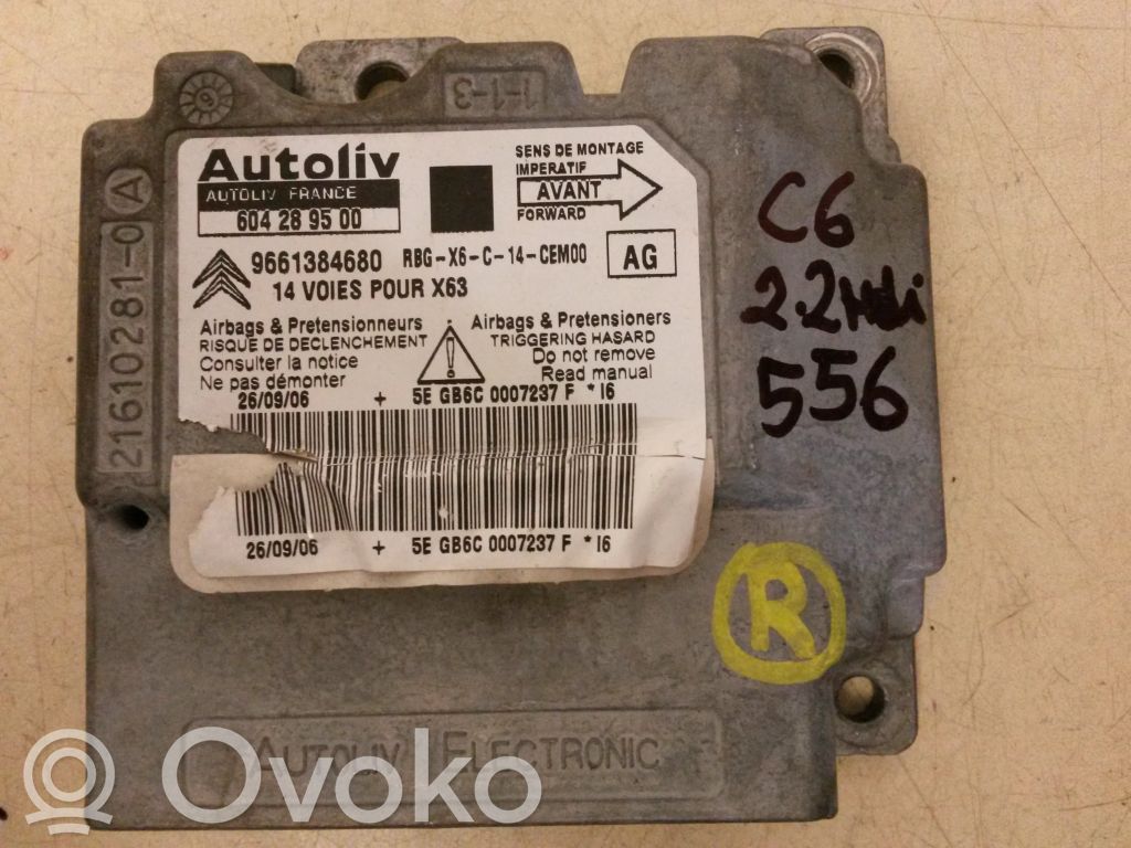 Citroen C6 Airbag control unit/module 