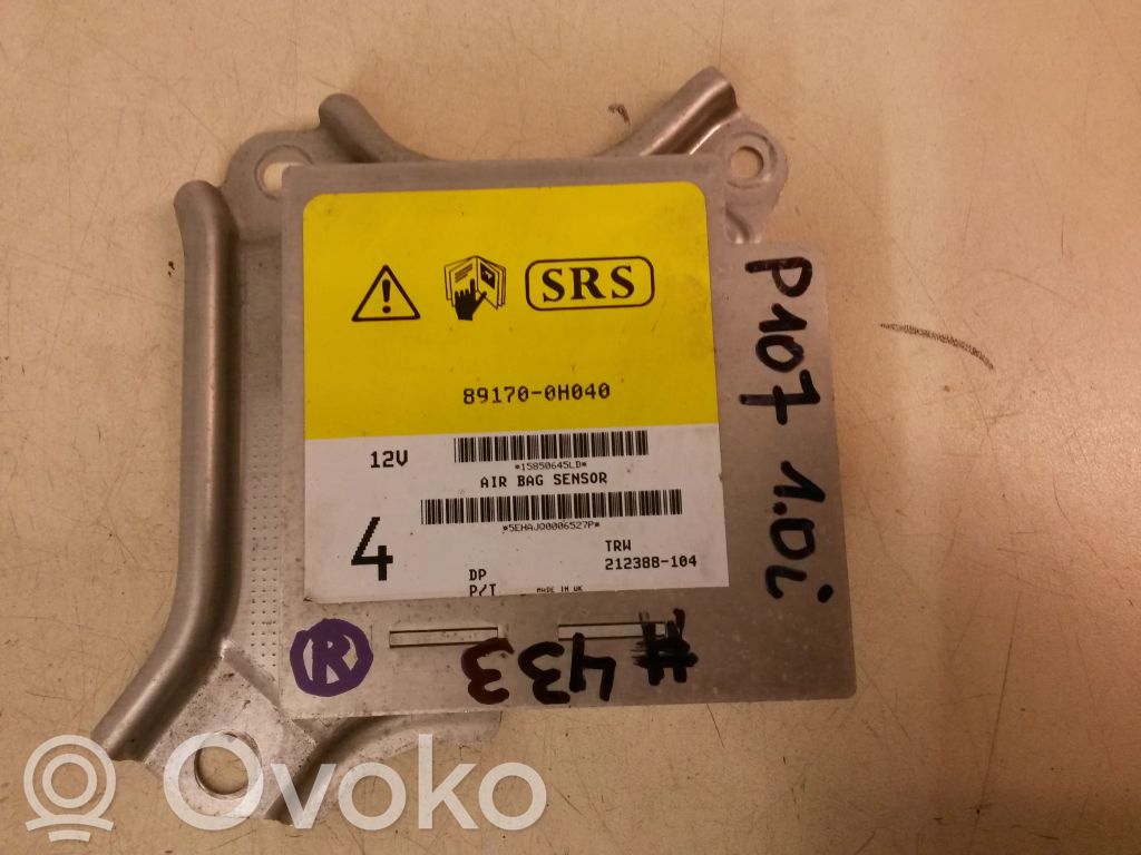 Peugeot 107 Airbag control unit/module 