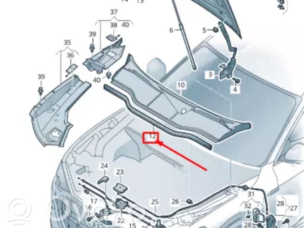 Audi e-tron Joint de compartiment moteur 