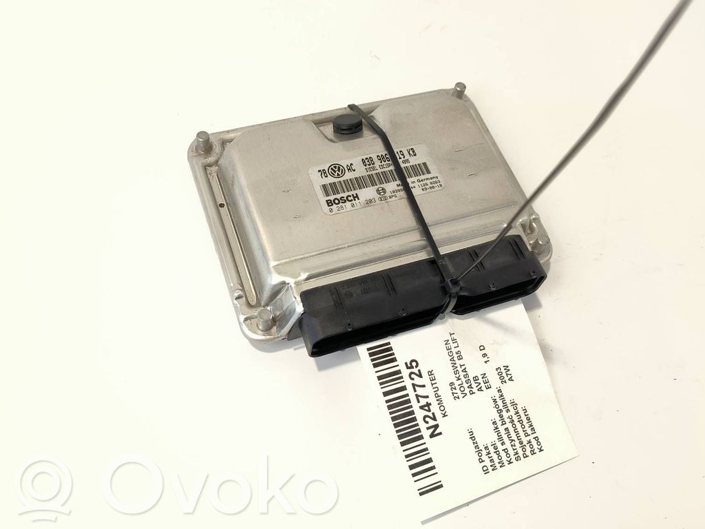 Volkswagen PASSAT B5.5 Engine ECU kit and lock set 